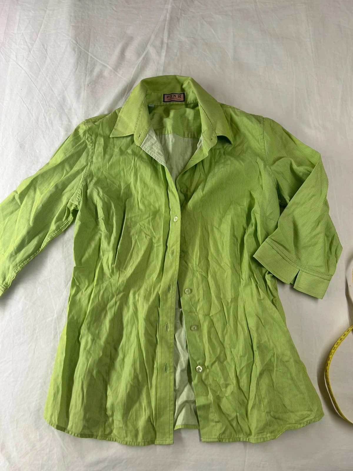 Chemise à rayures verte pink Thomas pink